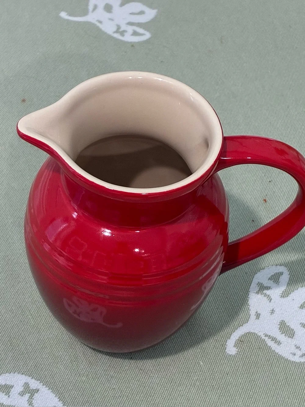 Vintage Le Creuset Cerise Red Stoneware Pitcher Jug 0.7L 5.25” France
